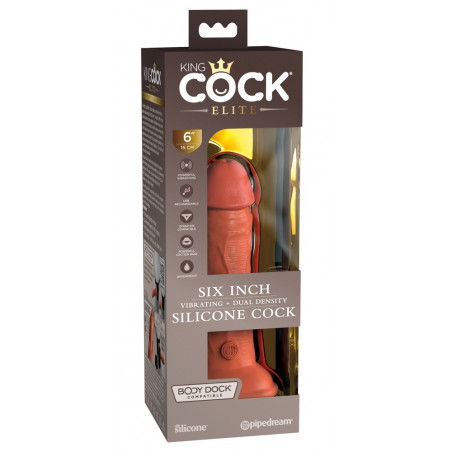 6“ Vibrating + Dual Density Silicone Cock