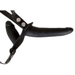 Double Strap On Black Silicone