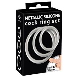 Metallic Silicone Cock Ring Set