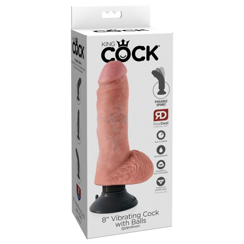 8“ Vibrating Cock with Balls