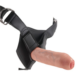7“ Uncut Cock with Strap-On Harness