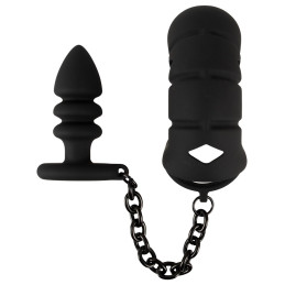 Cock cage with butt plug