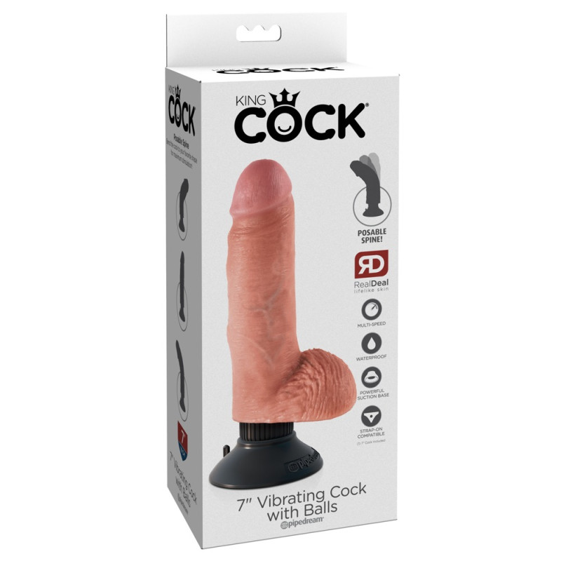 7“ Vibrating Cock with Balls