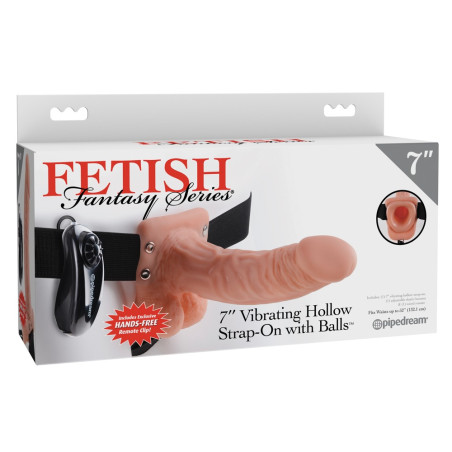 7“ Vibrating Hollow Strap-on